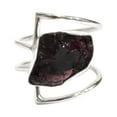 thumbnail image 1 of Natural Garnet Ring, Rough Garnet Gemstone Ring, January Birthstone, Dual Band, 925 Sterling Silver, Womens Ring, Christmas, Thanksgiving, Handmade, Statement Jewelry, Rough Gemstone Jewelry, 1 of 6