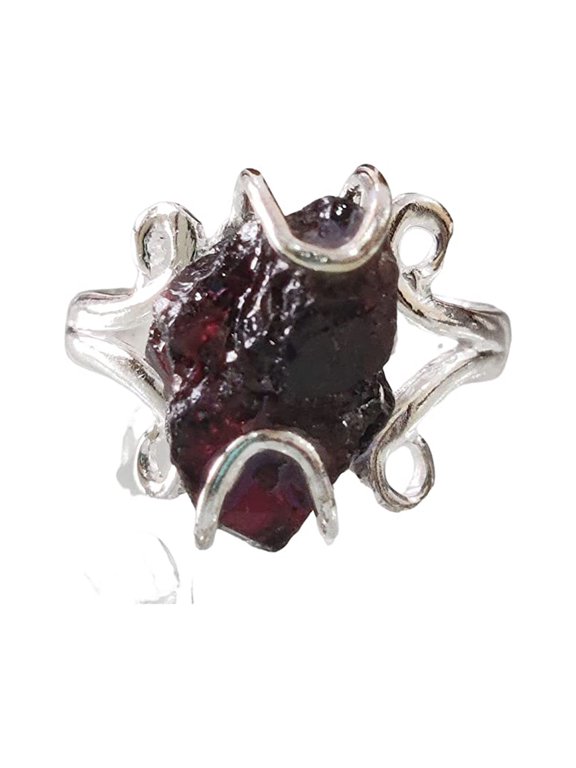 Natural Garnet Ring, Rough Garnet Gemstone Ring, January Birthstone, Hippie Wire Ring, 925 Sterling Silver, Womens Ring, Christmas, Thanksgiving, Handmade, Statement Jewelry, Rough Gemstone Jewelry