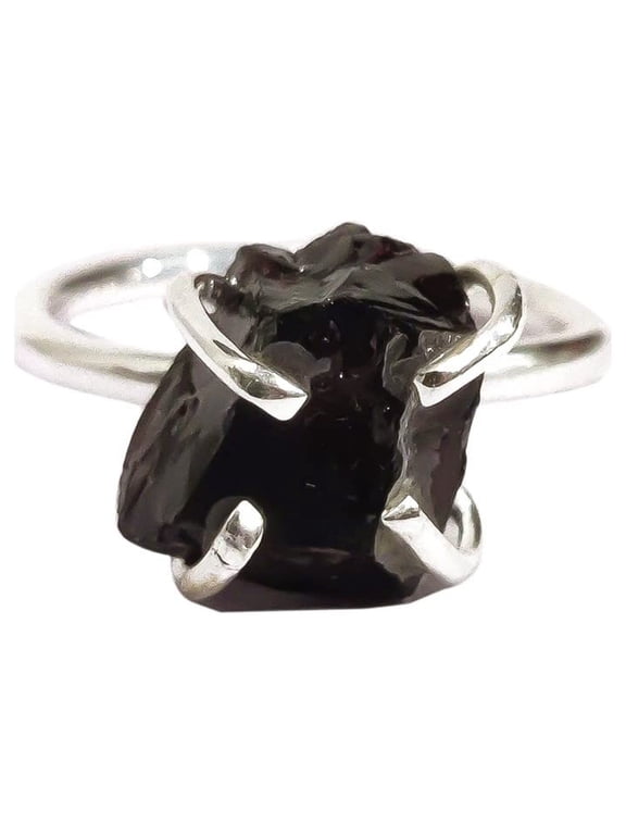 Natural Garnet Ring, Rough Garnet Gemstone Ring, January Birthstone, Prong Band, 925 Sterling Silver, Womens Ring, Christmas, Thanksgiving, Handmade, Statement Jewelry, Rough Gemstone Jewelry