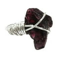 thumbnail image 1 of Natural Garnet Ring, Rough Garnet Gemstone Ring, January Birthstone, Wire Band, 925 Sterling Silver, Womens Ring, Christmas, Thanksgiving, Handmade, Statement Jewelry, Rough Gemstone Jewelry, 1 of 6