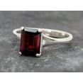 thumbnail image 1 of Garnet Ring, January Birthstone, Natural Garnet Rectangle Ring, Silver Ring, Solitaire Engagement Ring, Red Solitaire Ring, Engagement Ring, 1 of 3