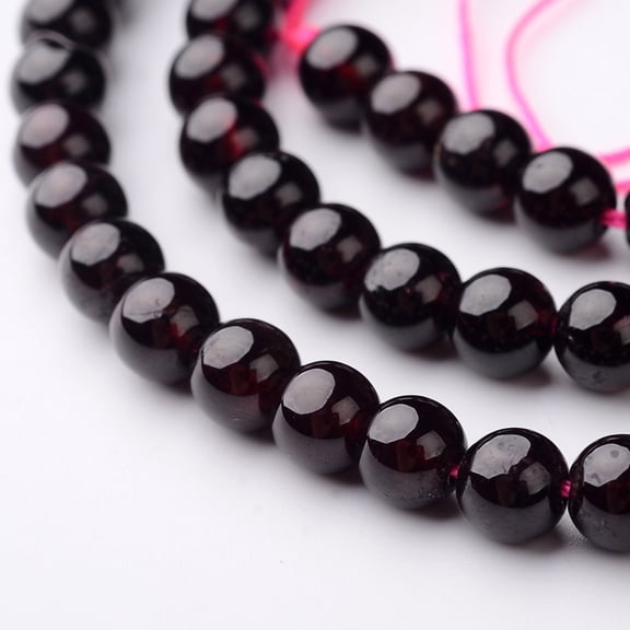 Natural Garnet Round Bead Strands 6mm Hole: 1mm 60pcs/strand 15.3 inch