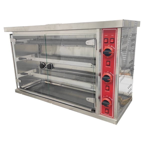 Natural Gas Chicken Rotisserie Machine 3-Roller Rotating Gas Chicken Grill Oven