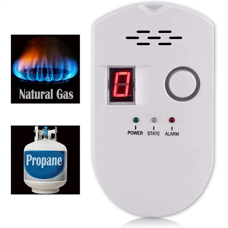 VGEBY Propane/Natural Digital Gas Detector Plug-in with Digital Display,  High Sensitivity Propane / Methane / LPG / LNG / Butane / Combustible  Natural Gas Leak Detection Alarm Monitor Sensor for Home Kitchen 