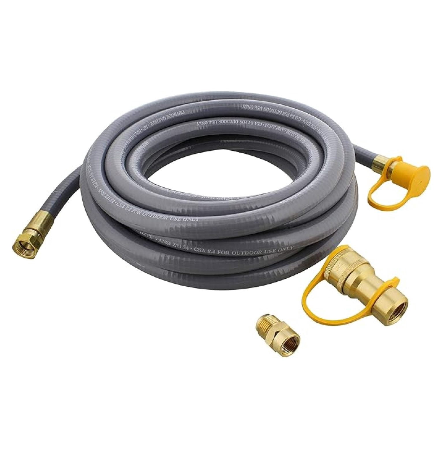 Natural Gas Grill Hose, 24ft - Flexible Gas Line Quick Connect Gas Hose 3/8in Female Flare to 1/2in Male Flare