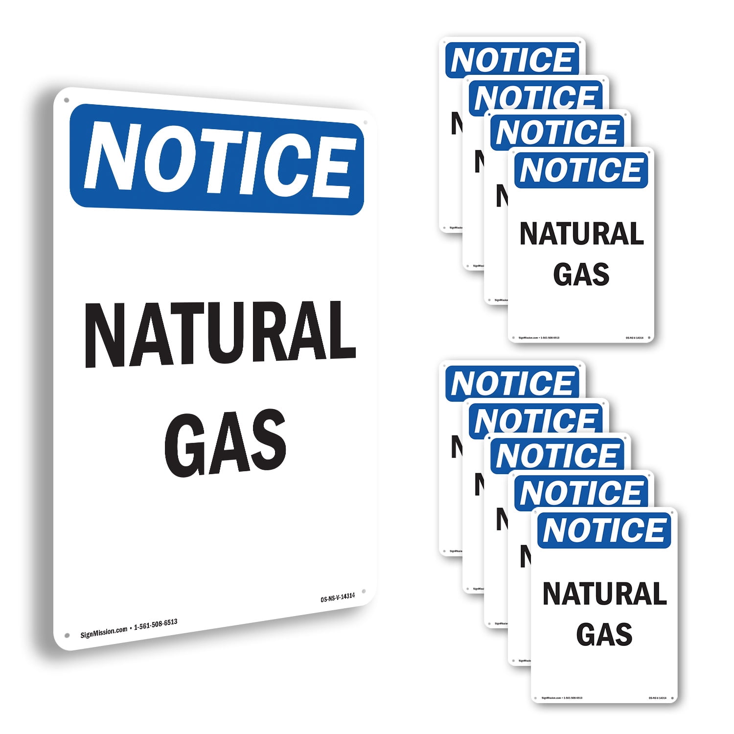 Natural Gas OSHA Notice Aluminum Sign 24 Inch x 18 Inch - 10 Pack ...