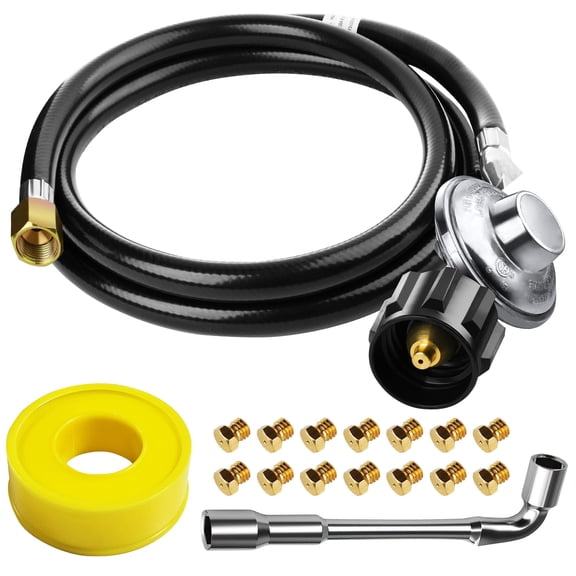 Natural Gas to Propane Conversion Kit for Weber Genesis or Genesis Ii Grill and for Weber Spirit Ii 310/315, for Weber Conversion Kit with 5Ft Propane Regulator Hose and 14 Brass Jet.