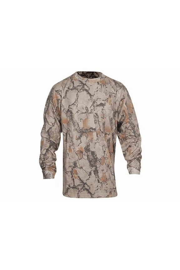 Men's Hunting Long Sleeve Crew Neck Pocket T Shirt Natural Gear Camo 2XL