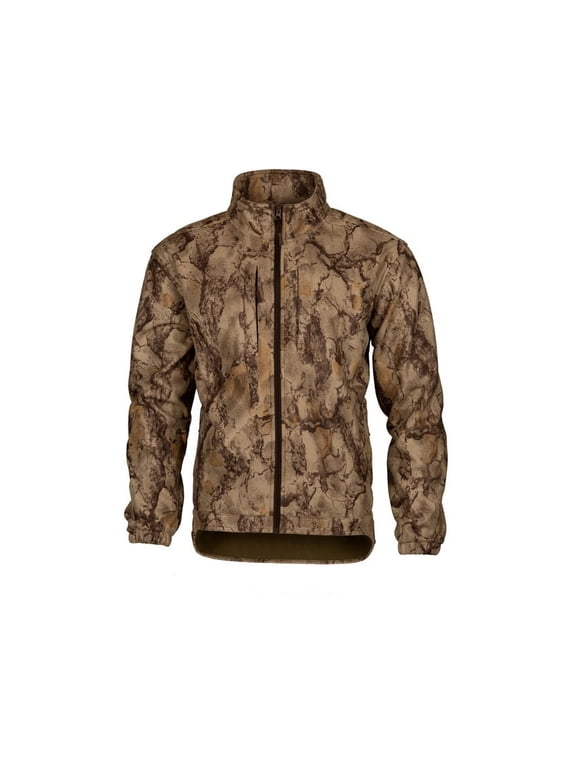 Men's Windproof Fleece Jacket Natural Gear Camo Medium