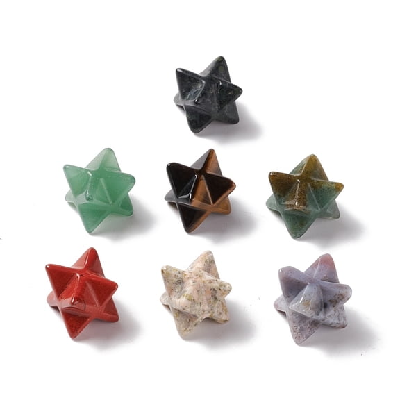 Natural Gemstone Beads No Hole Carved Star 13x13.5mm DIY