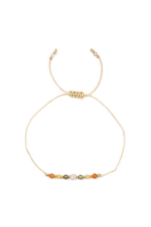 Natural Gemstone Constellation Beaded Bracelets Leo Colorful 11 inch(28cm) Bead: 4.1x3.4mm & 2mm