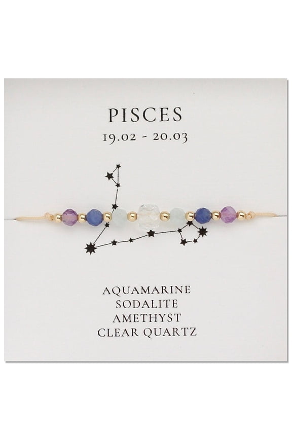 Natural Gemstone Constellation Beaded Bracelets Pisces Colorful 11 inch(28cm)