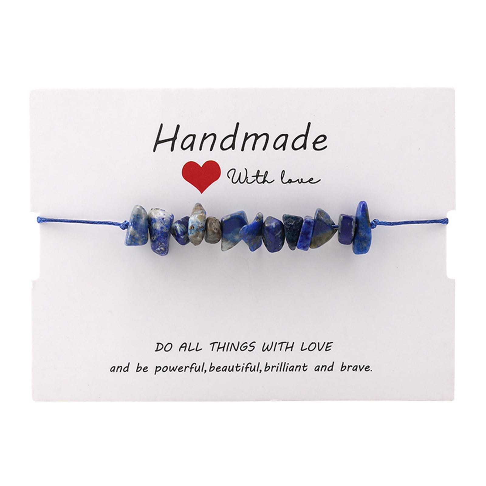 Natural Gemstone Crushed Stone Card Bracelet Crystal Gravel Chakra