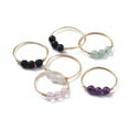 thumbnail image 1 of Natural Gemstone Finger Rings with Brass Copper Jewelry Wire Golden Size 8~10 18~20mm, 1 of 3
