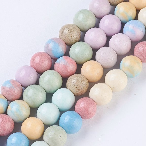 Natural Gemstone Imitation Rainbow Alashan Agate Strands Dyed Round 8mm Hole: 1.2mm 53pcs/strand 15.4 inch~15.6 inch(39~39.5cm)