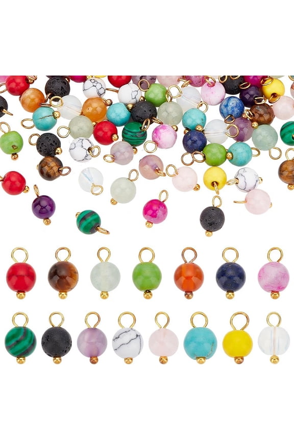 Natural Gemstone Pendants Charms - Stone Charms for DIY Crafts