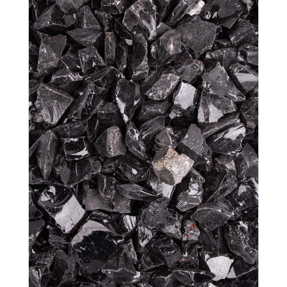 Natural Gemstone Rough Stones - Standard - Black Obsidian - 2.2lb (1kg) Bag  - Walmart.com, image size:1000x1000
