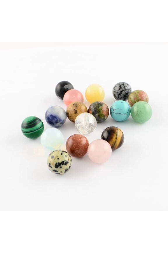 Natural & Gemstone Stone Beads Gemstone Sphere for Wire Wrapped Pendants Making No Hole/Undrilled Round Mixed color 10mm