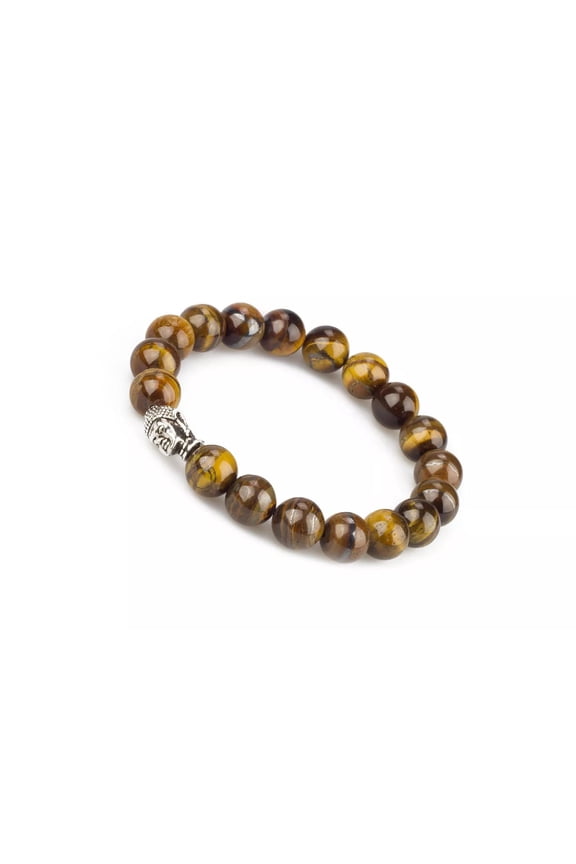 Natural Gemstone Stretch Bracelets, Buddhist Bracelets, with Tibetan Style