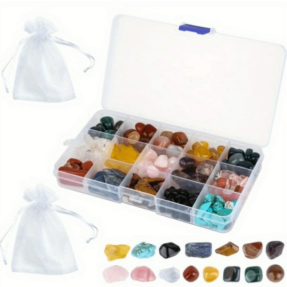 Natural Gemstones Bulk Collection - Tumbled Healing Crystals for Chakra Work, Reiki Meditation, Home Decor and Spiritual Gifts