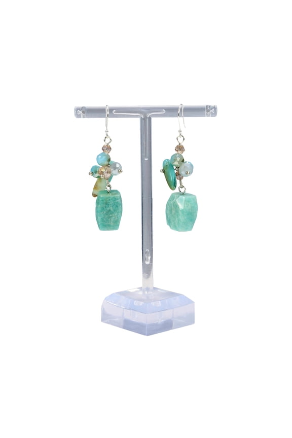 Dangle Blue Gemstones Earrings, 1 Count