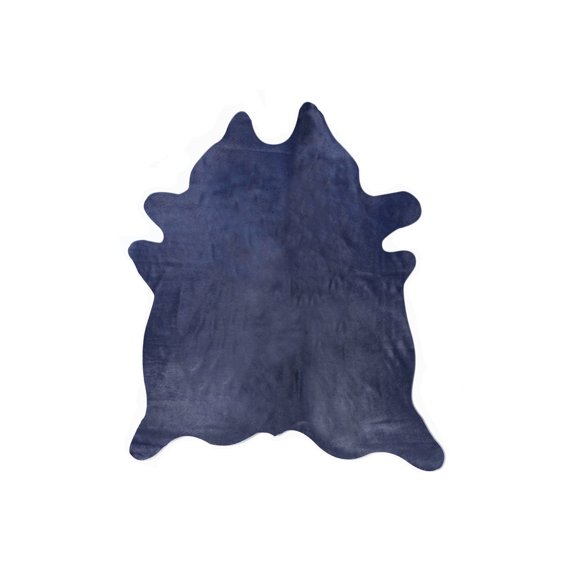 Natural Geneva Cowhide Rug | Navy | 5'x7'