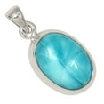 thumbnail image 1 of Natural Genuine Larimar - Dominican Republic 925 Silver Pendant ALLP-27027, 1 of 1