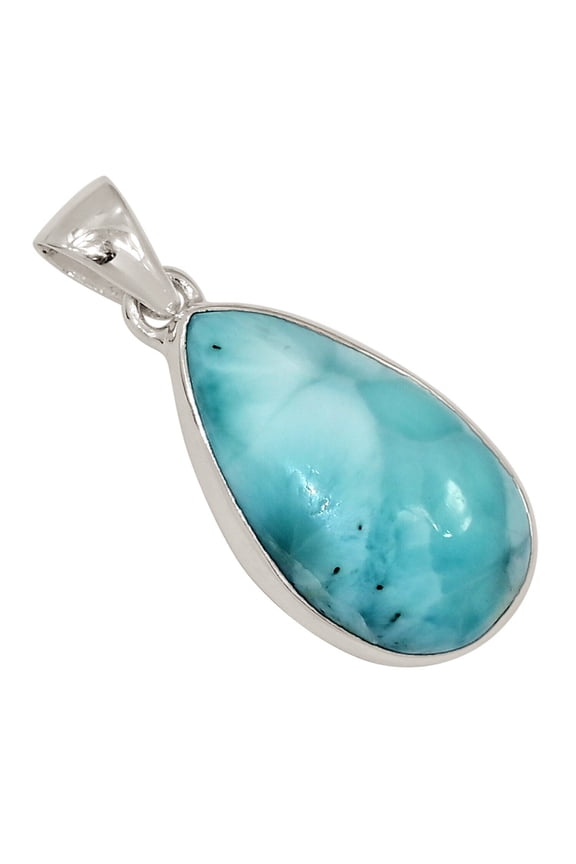 Natural Genuine Larimar - Dominican Republic 925 Silver Pendant ALLP-28847