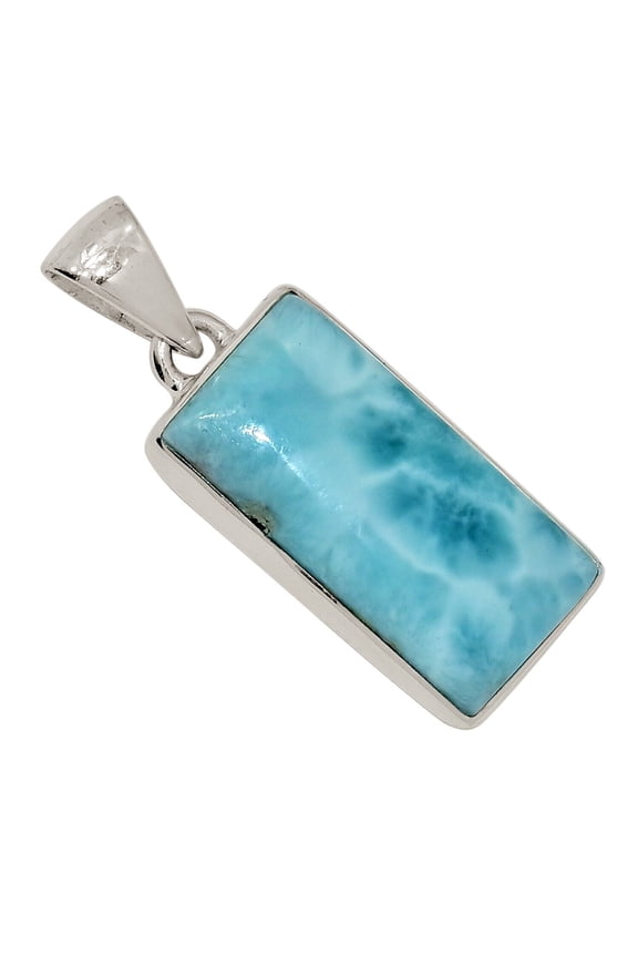 Natural Genuine Larimar - Dominican Republic 925 Silver Pendant ALLP-28855