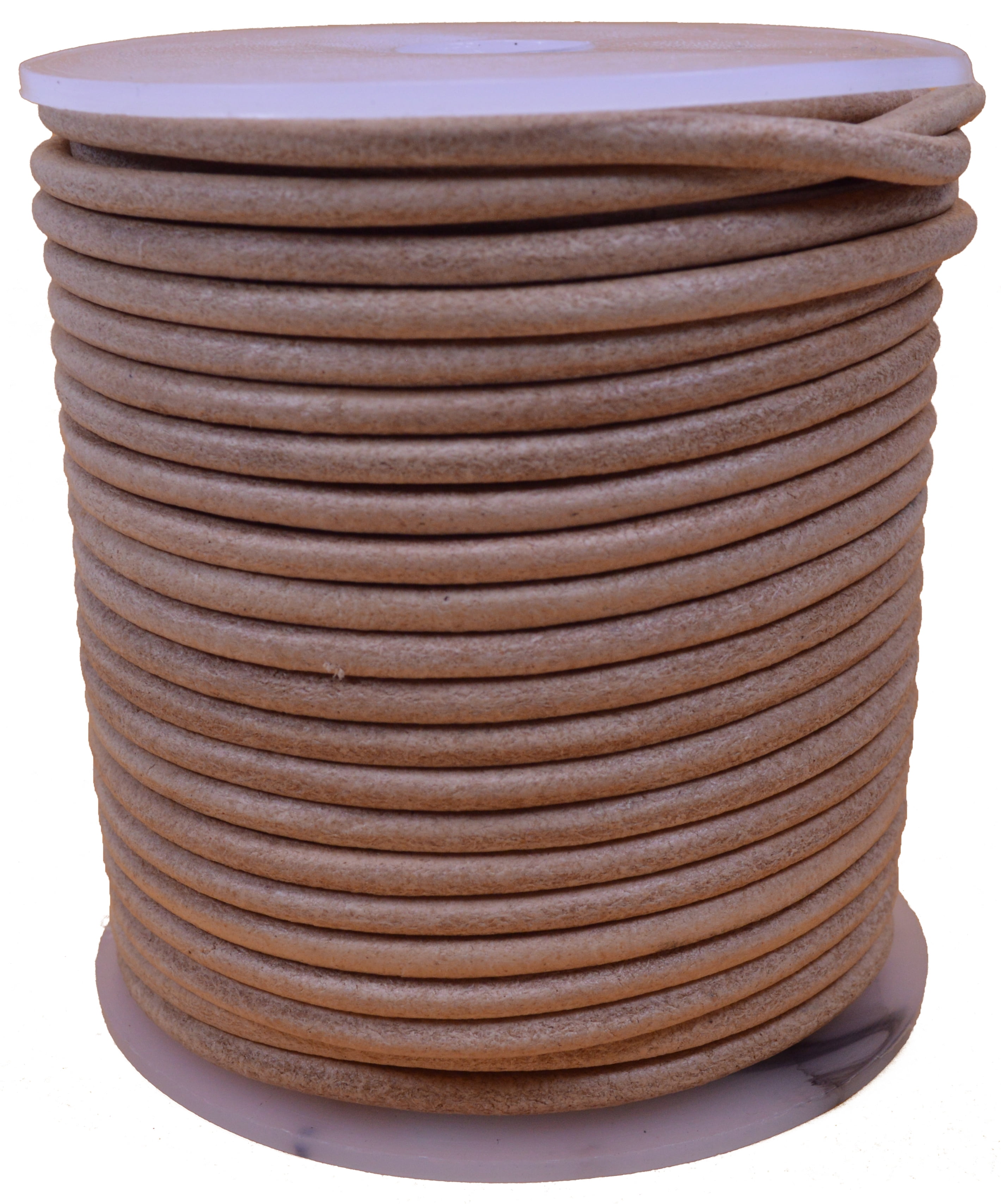 Natural Genuine Leather Round Cord - 3mm X 25m
