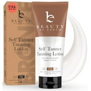 Natural Glow Self Tanner Beauty by Earth: Organic Sunless Tanning Lotion USA Made with Aloe Coconut Moisturizing Streak-Free Fake Tan for Medium to Dark Skin