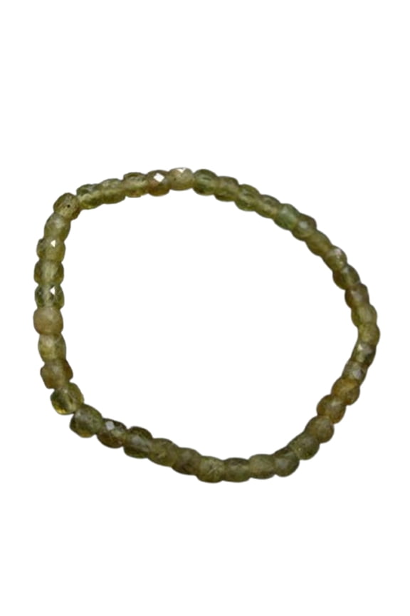 Natural Golden Apatite 6mm Cube Shape Faceted Cut Beads Stretchable Bracelet For Men & Women. Unisex Bracelet