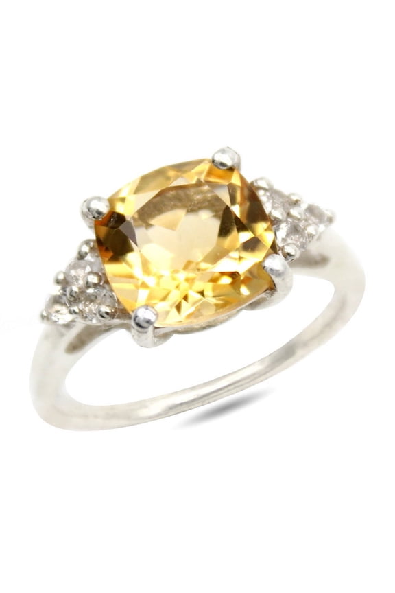 Natural Golden Citrine Ring-November Birthstone Gift-Citrine Bezel Set Ring-Yellow Gemstone Ring-Citrine Statement Ring-Sterling Silver Ring