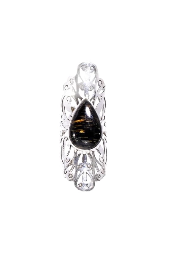 Natural Golden Flash Nuummite Gemstone 925 Sterling Silver Design Ring