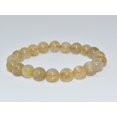 thumbnail image 1 of Natural Golden Rutilated Quartz 10mm Round Shape Smooth Cut Beads Stretchable Bracelet for Men & Women., 1 of 3