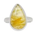 thumbnail image 1 of Natural Golden Rutile - Brazil 925 Sterling Silver Ring Jewelry s.9.5 ALLR-14550, 1 of 1