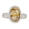 thumbnail image 1 of Natural Golden Rutile - Brazil 925 Sterling Silver Ring Jewelry s.9 ALLR-30606, 1 of 1