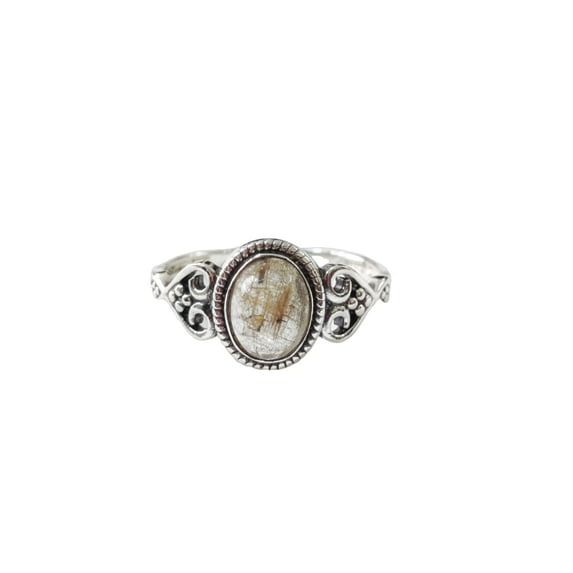 Natural Golden Rutile Ring, Golden Rutilated Quartz Gemstone Ring, Tiny Bohemian Ring, 925 Sterling Silver, Designer Womens Ring, Christmas Thanksgiving, Handmade Statement Jewelry, Natural Rutile