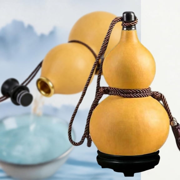 Natural Gourd Beverage Container Water Bottle Role Playing Props For Daily Drinking Use Outdoor Housewarming Symbolize Bring In Wealth And Treasure 5.51in