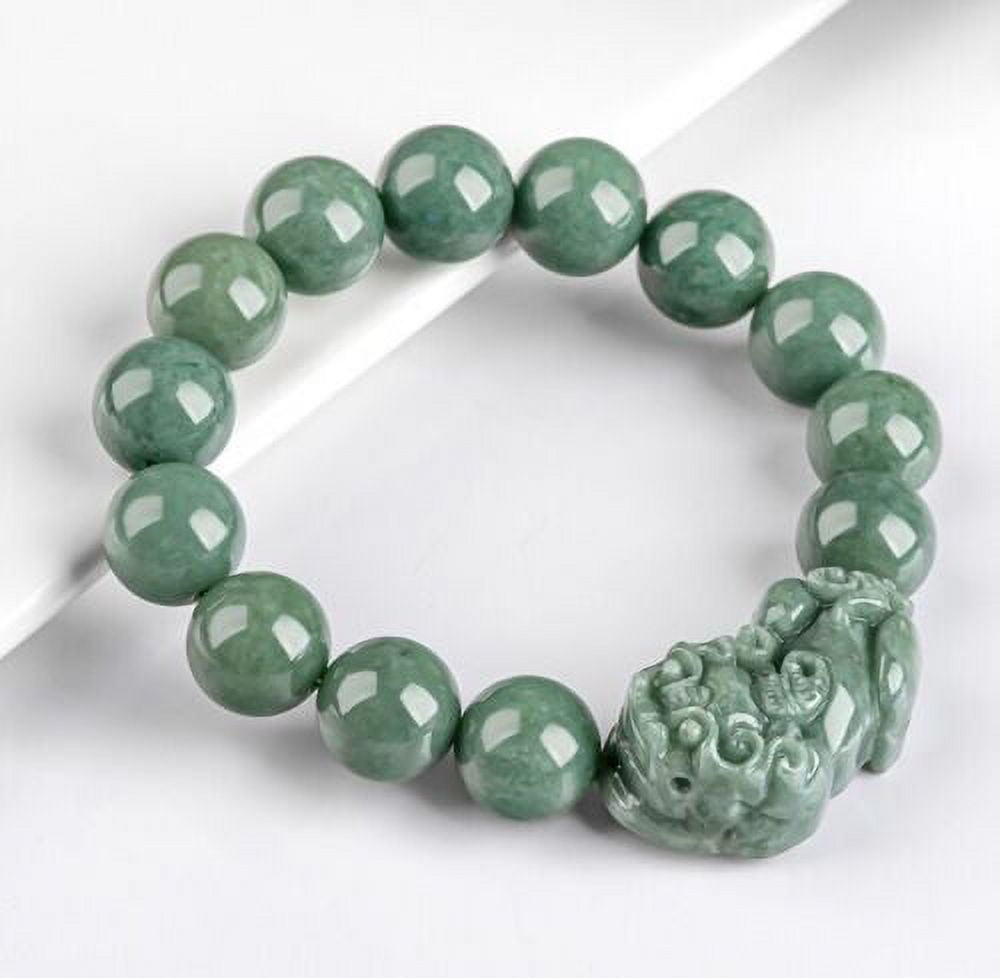 SriSatymev Green Jade 8 mm Round Bead Bracelet