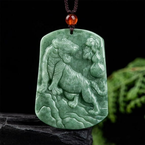 Natural Grade A Jade Zodiac Tiger Pendant Tiger Jade Pendant