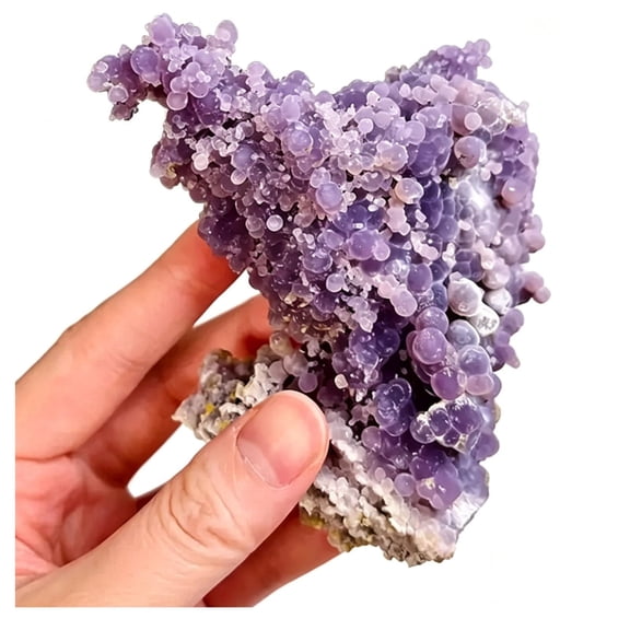 Natural Grape Agate Geodes Mineral Specimen, Healing Crystal Irregular Cluster Gemstone for Home Décor Meditation Reiki Chakra Therapy Beginners Gift