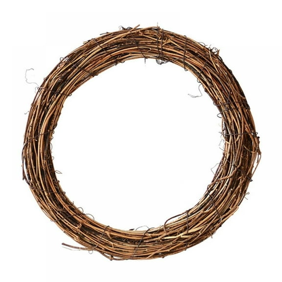 Natural Grapevine Wreath DIY Crafts Rattan Wreaths for Christmas Door Hanging Wall Window Holiday Festival Wedding Decoration (1PCS 15cm/5.9inch)