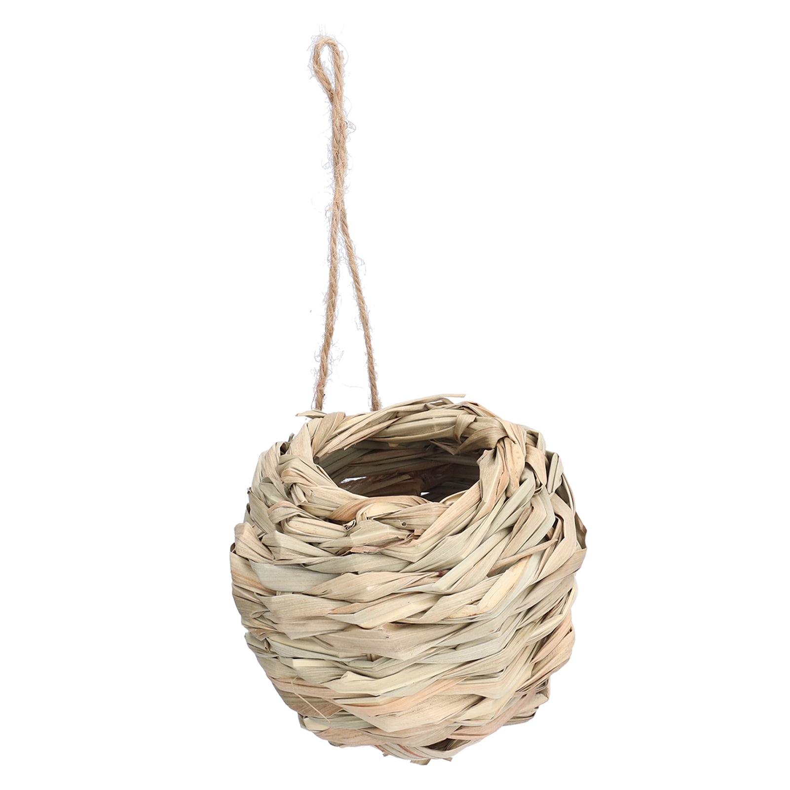 Natural Grass Woven Bird House - Spherical Round Mouth Nest for Finches