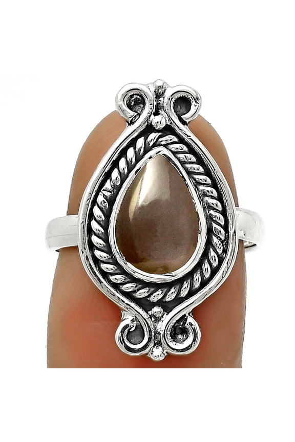 Natural Gray Moonstone 925 Sterling Silver Ring s.7.5 Jewelry R-1108 SDR170743