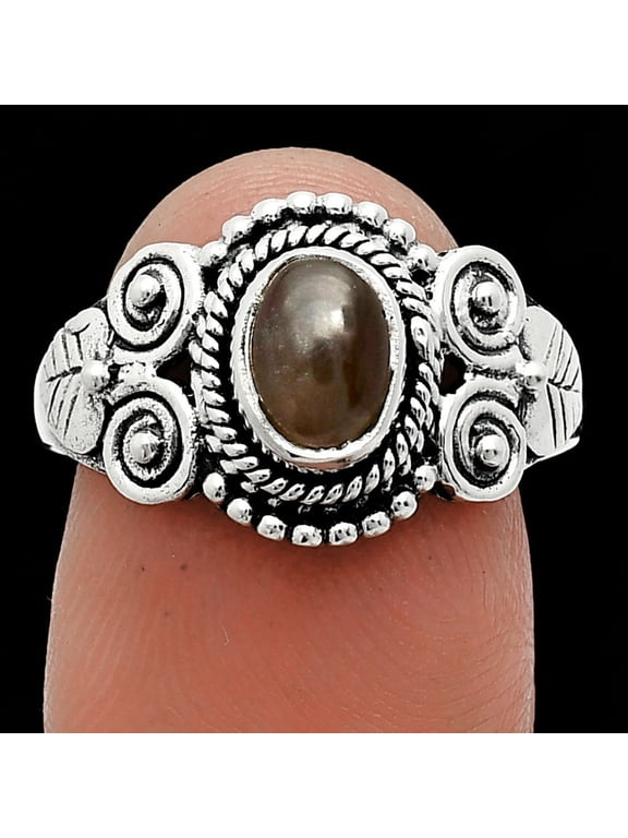 Natural Gray Moonstone 925 Sterling Silver Ring s.8 Jewelry R-1280 SDR243611