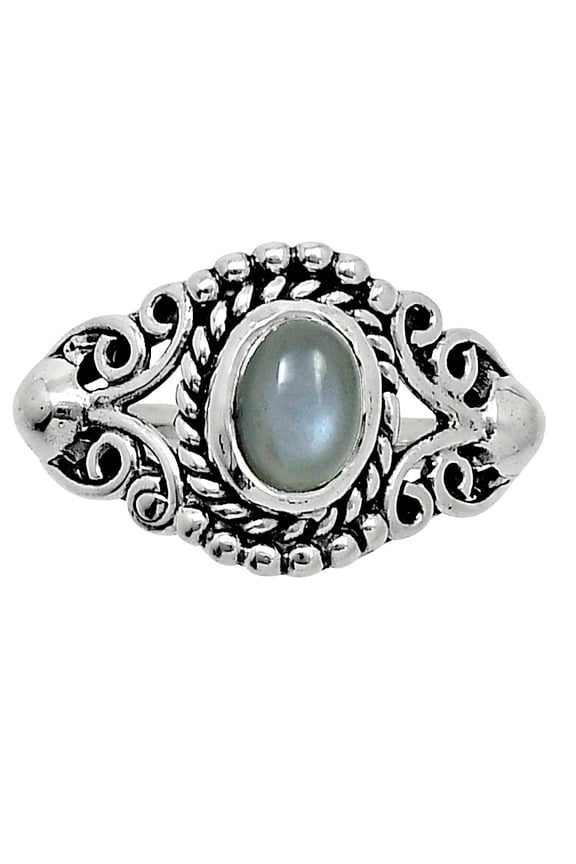 Natural Gray Moonstone 925 Sterling Silver Ring s.8 Jewelry R-1358 SDR247874