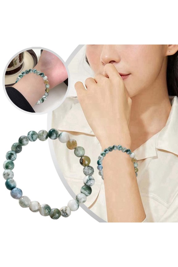 Natural Gray Opalite Adjustable Bracelet, White Color, 16-20cm, Artificial Crystal, Shimmering Gemstone Beads, Unique Design, Versatile Layering, Ideal Gift.