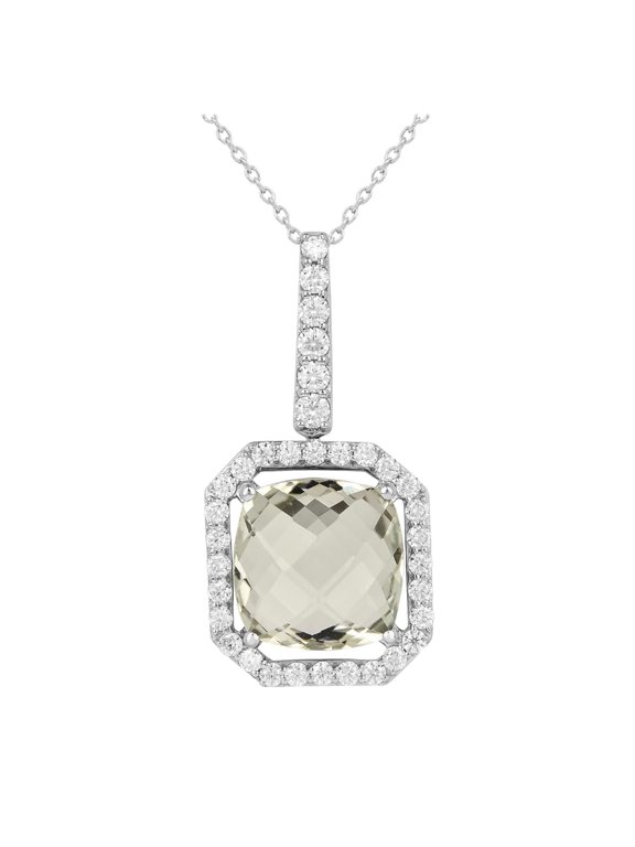 Green Amethyst Briolette Pendant 925 Sterling Silver 11.05 Ct, February Birthstone, Prasiolite Jewelry Gift for Women