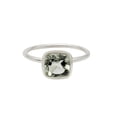 thumbnail image 1 of Natural Green Amethyst Ring-February Birthstone-Elongated Cushion Cut Prasiolite Ring-Minimalist Ring-Everyday Simple Ring-Promise Ring, 1 of 1
